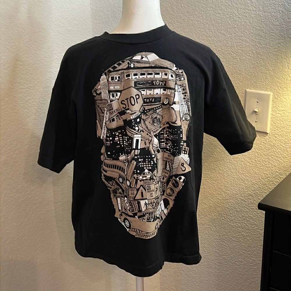 Alstyle Youth Mixed Media Skull Tee - Size XL
